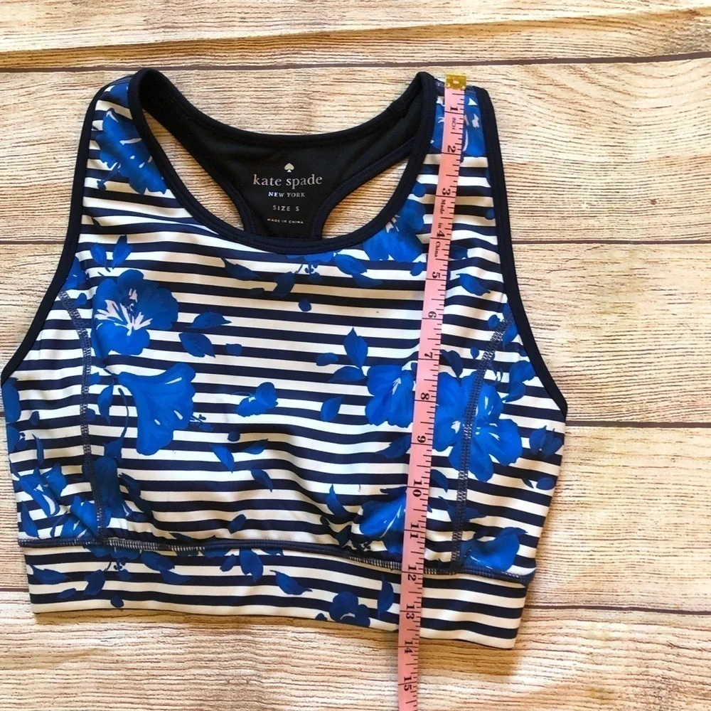Kate Spade Blue Hibiscus Stripe Sports Bra‎ ✨